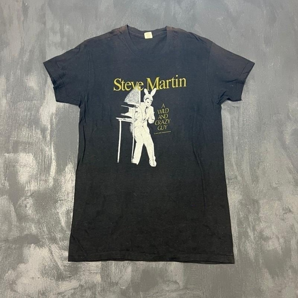 Vintage Steve Martin Shirt Mens Large Black 1970s A Wild And Crazy Guy